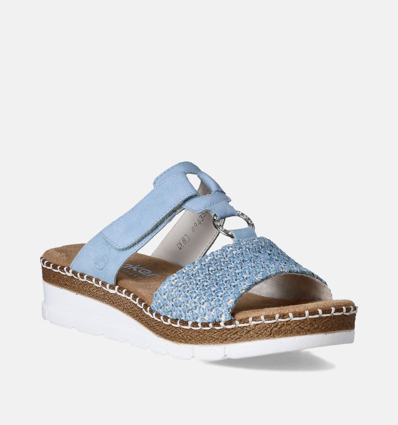 Rieker Blauwe Slippers met Sleehak voor dames (354926)