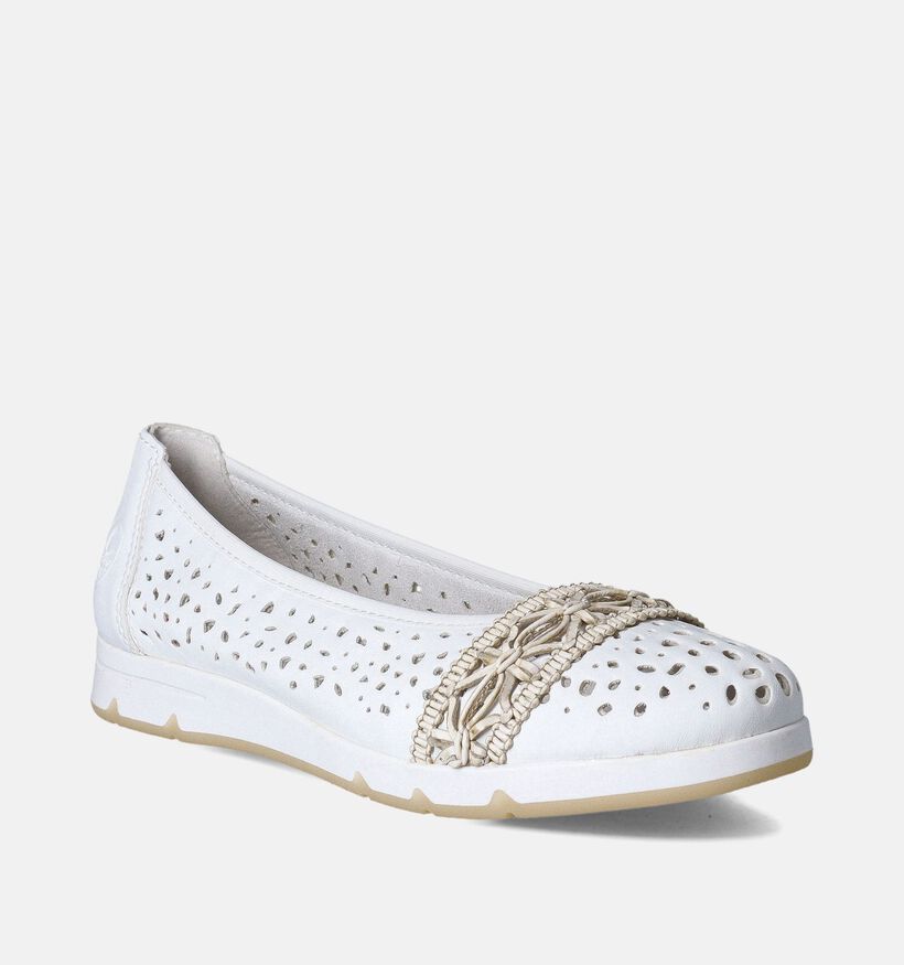 Rieker Witte Ballerina's voor dames (354961) - geschikt voor steunzolen