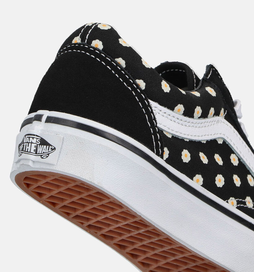 Vans Old Skool Floral Baskets en Noir pour filles (361118)