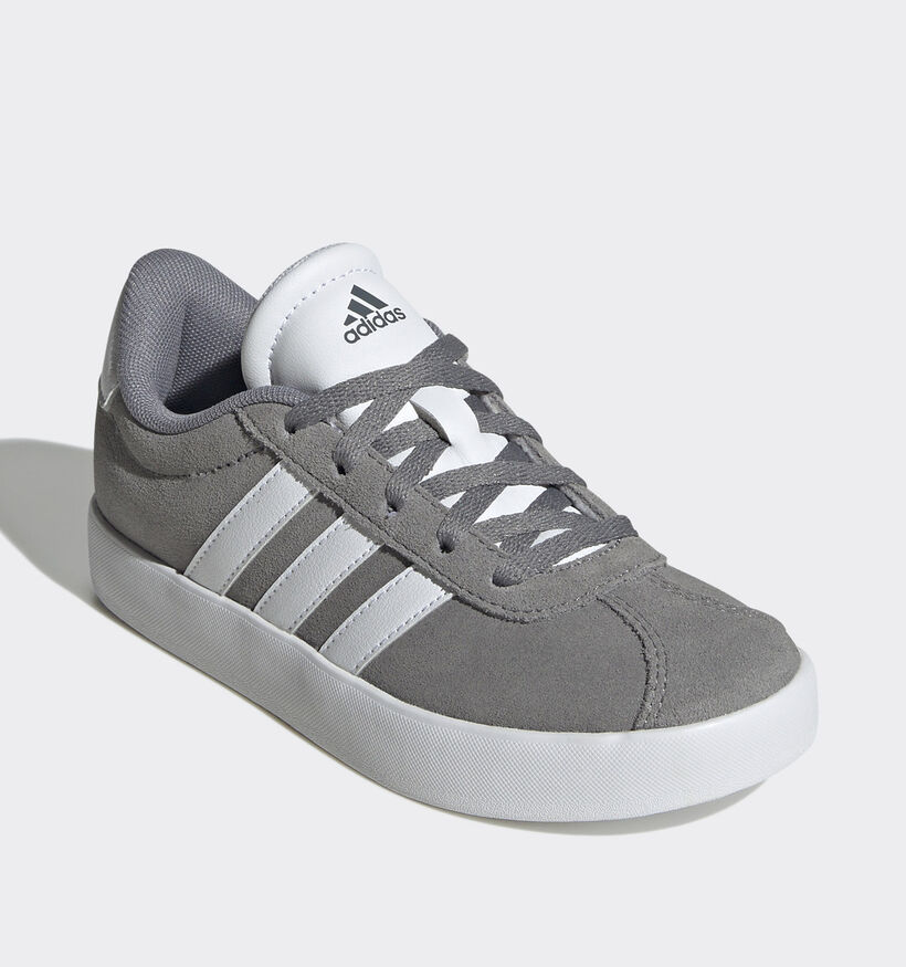adidas VL Court 3.0 Witte/Groene Sneakers adidas VL Court 3.0 Donkergrijze Sneakers voor jongens, meisjes (366028) - geschikt voor steunzolen