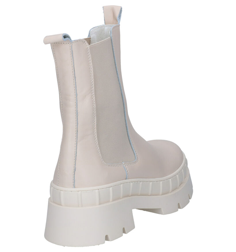 Poelman Bottes courtes en Écru en cuir (300329)