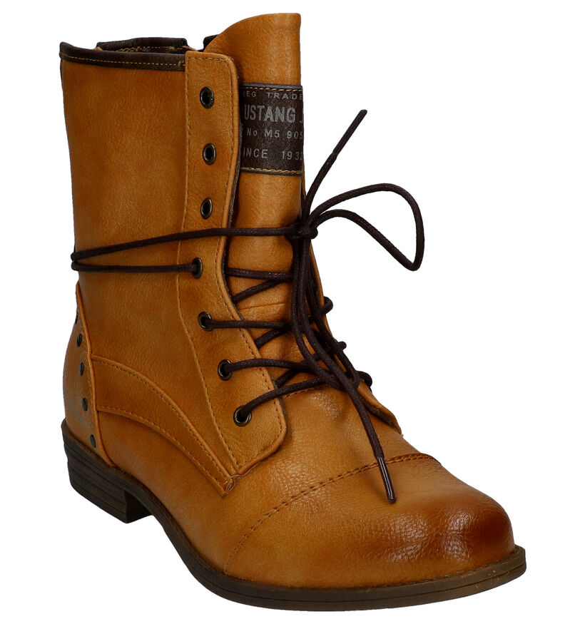 Mustang Bottines en Cognac en simili cuir (294328)