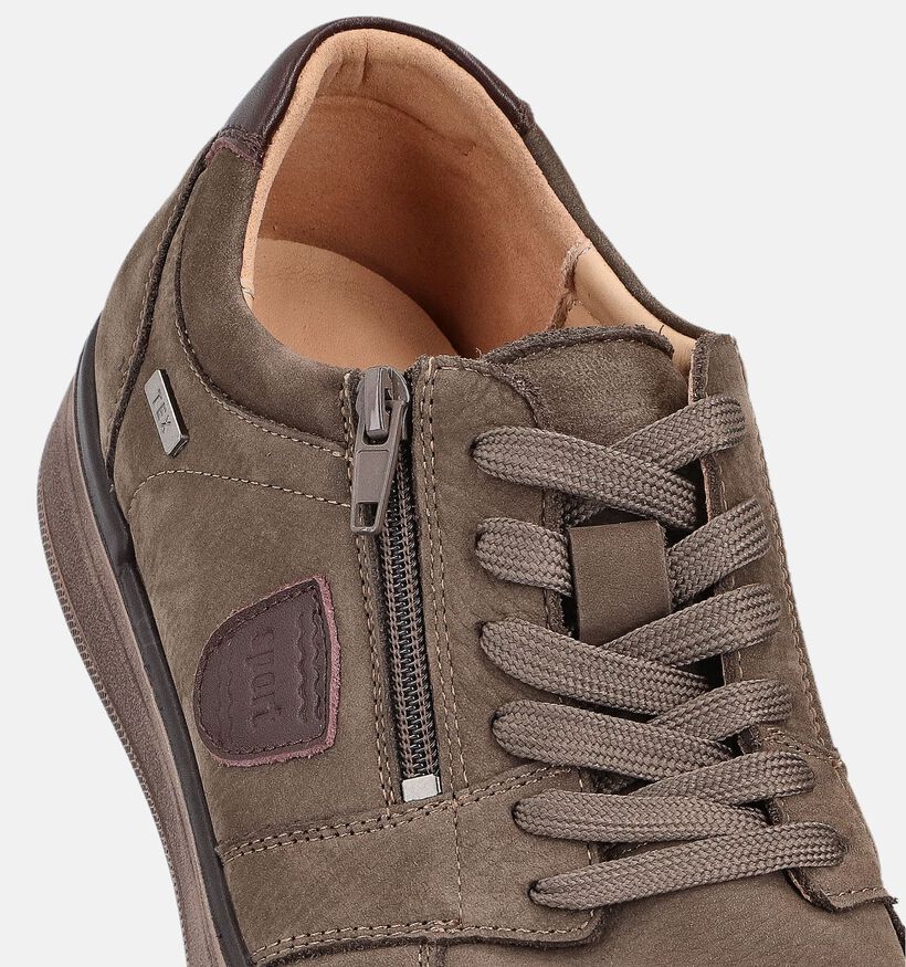 G-Comfort Taupe Rits-Veterschoenen voor heren (362993) - geschikt voor steunzolen