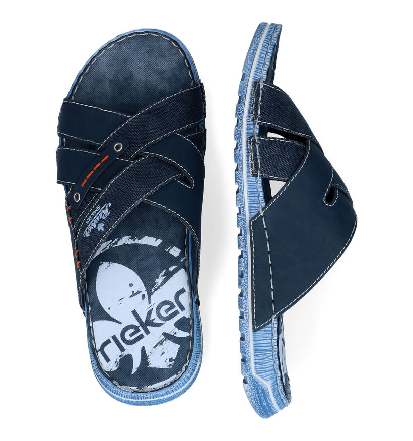 Rieker Blauwe Slippers in kunstleer (308588)