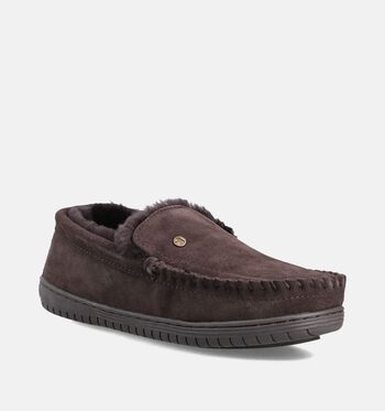 Warmbat Grizzly Pantoffels Cognac/Bruin/Taupe/Groen