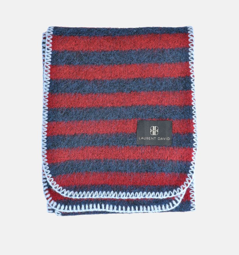 Laurent David Bordeaux/Marineblauwe Gestreepte Sjaal voor dames (382903)