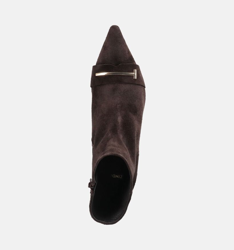 Zinda Bottines en Brun fonc&eacute; pour femmes (380880)