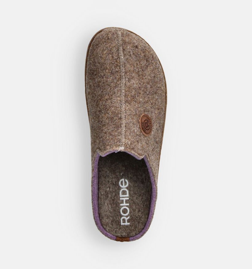 Rohde Taupe Open Pantoffels voor dames (364828) - geschikt voor steunzolen