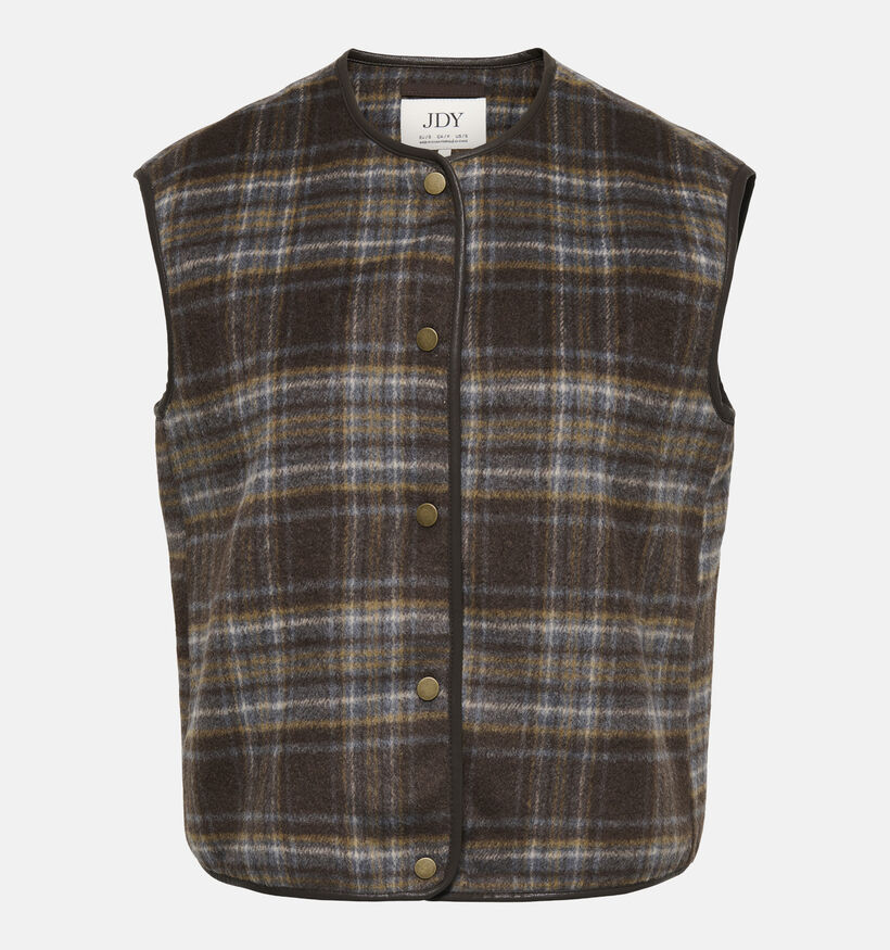 JDY Annabel Geruite Donkerbruine Bodywarmer voor dames (379367)