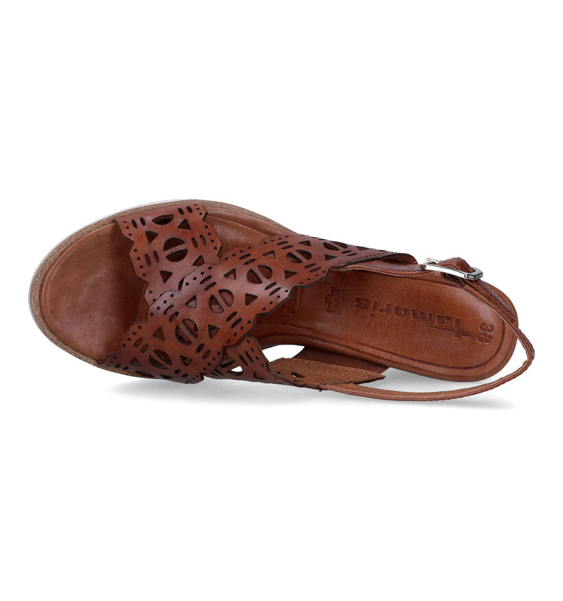 Tamaris Cognac Sandalen met sleehak voor dames (322306)