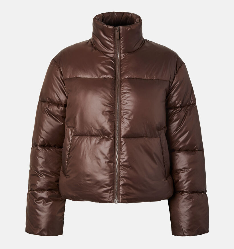 Pieces Amilia Donkerbruine Korte Puffer Jas voor dames (378379)