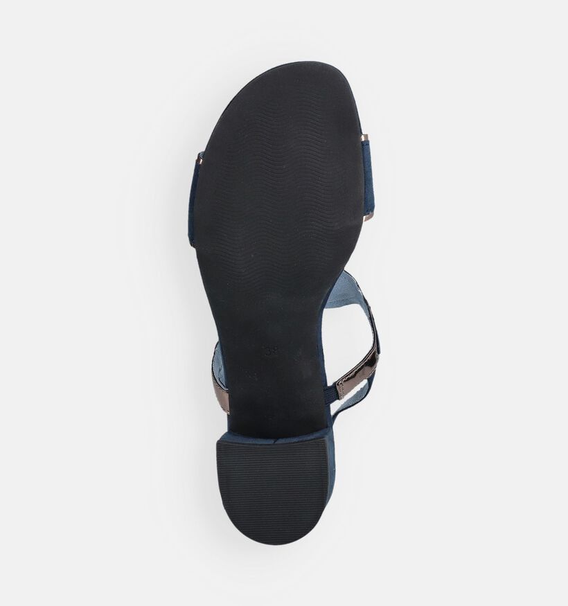 Marco Tozzi Sandales &agrave; talons en Bleu fonc&eacute; pour femmes (371858)