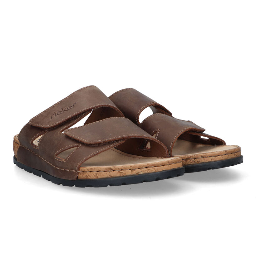 Rieker Nu-pieds casual en Cognac pour hommes (354825)