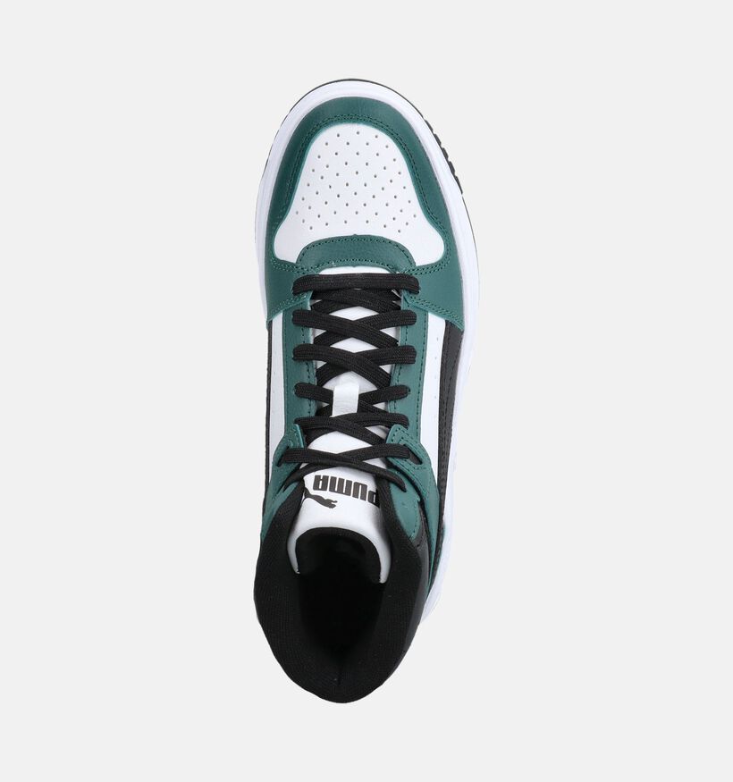 Puma Rebound Slam Mid Groene/Witte Hoge Sneakers voor jongens (375574) - geschikt voor steunzolen