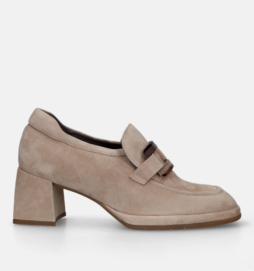 Softwaves Beige Mocassins met hak voor dames (332662) - geschikt voor steunzolen