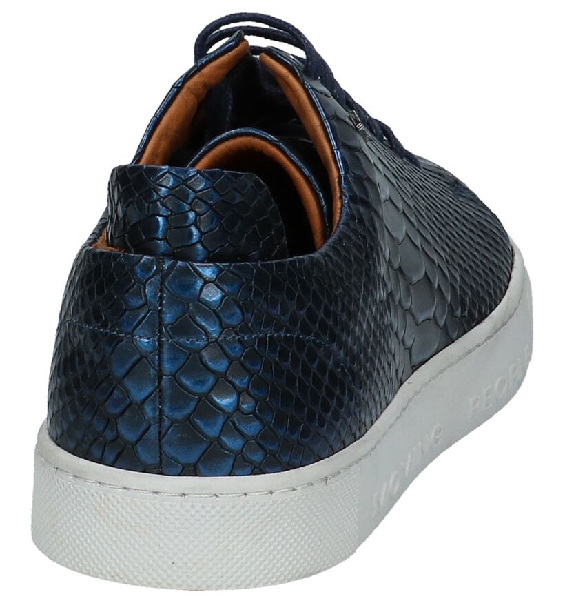 Melik Manzo Blauwe Lage Geklede Sneakers in leer (216876)