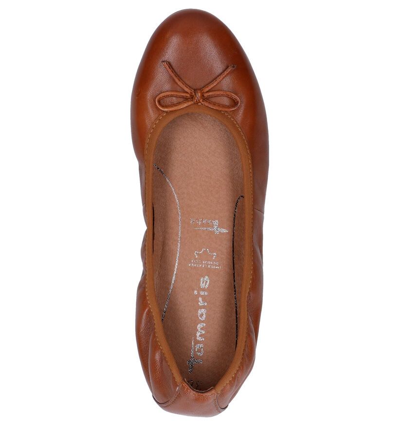 Tamaris TOUCH it Cognac Ballerina's in leer (277341)