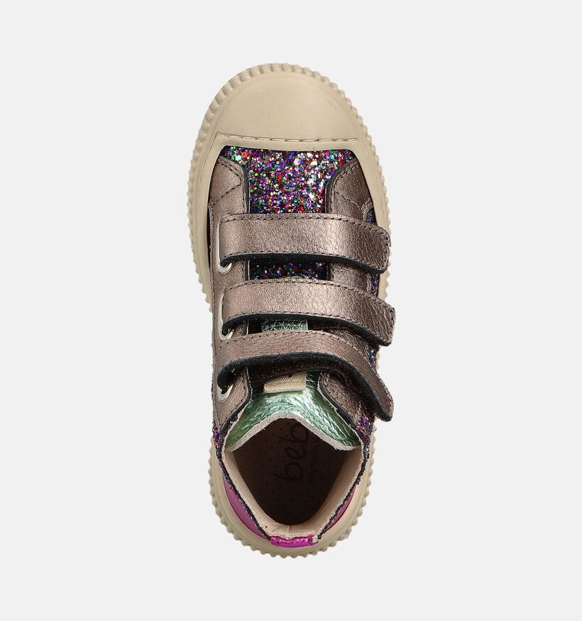 Beberlis Bronzen/Roze Hoge Sneakers voor meisjes (364583) - geschikt voor steunzolen