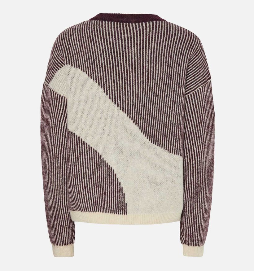Pieces Linna Knit Grijze Trui Pieces Linna Knit Bordeaux Trui voor dames (361149)