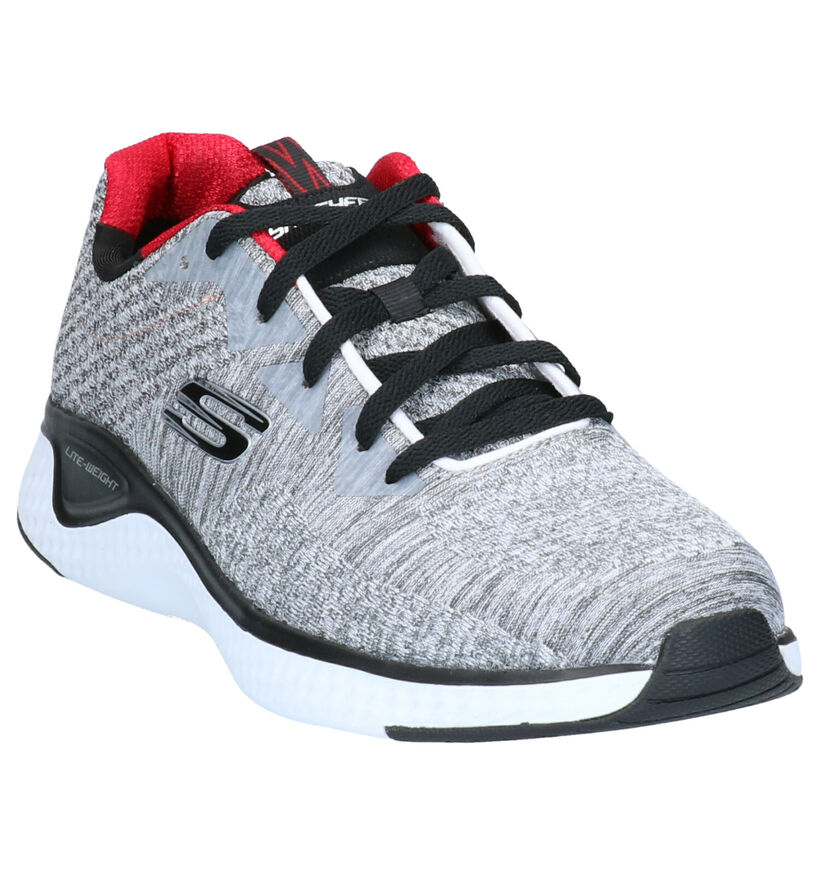 Skechers Solar Fuse Grijze Sneakers in stof (262786)