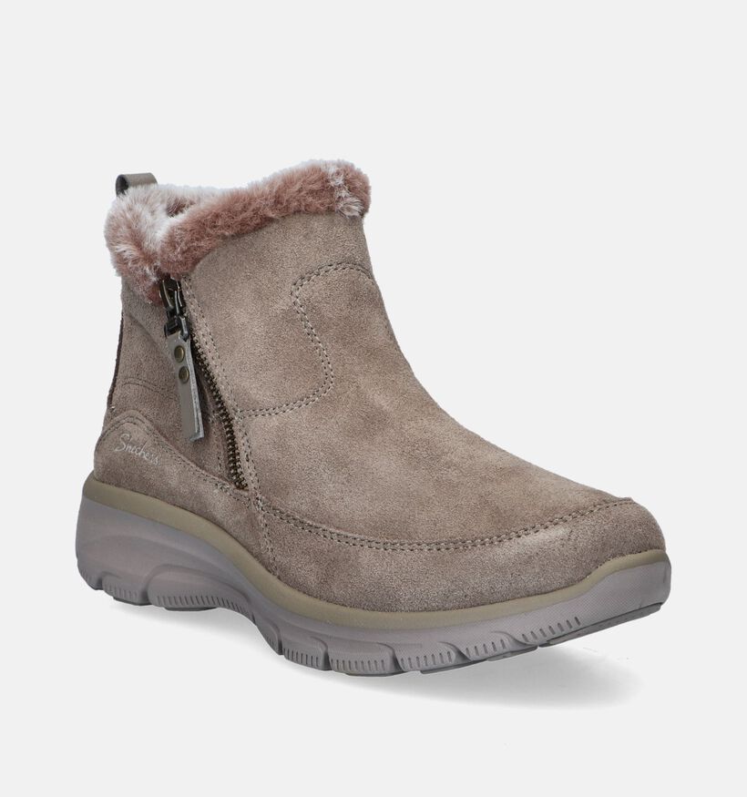 Skechers Relaxed Fit Easy Going Cool Zip Taupe Boots voor dames (346096)