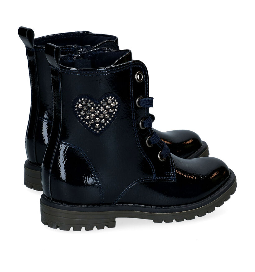 Milo & Mila Blauwe Boots in kunstleer (297192)