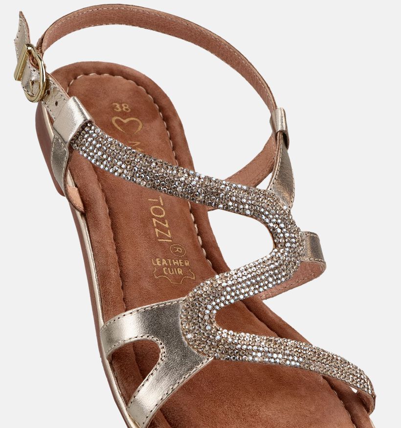 Marco Tozzi Sandales plates en Or pour femmes (371852)