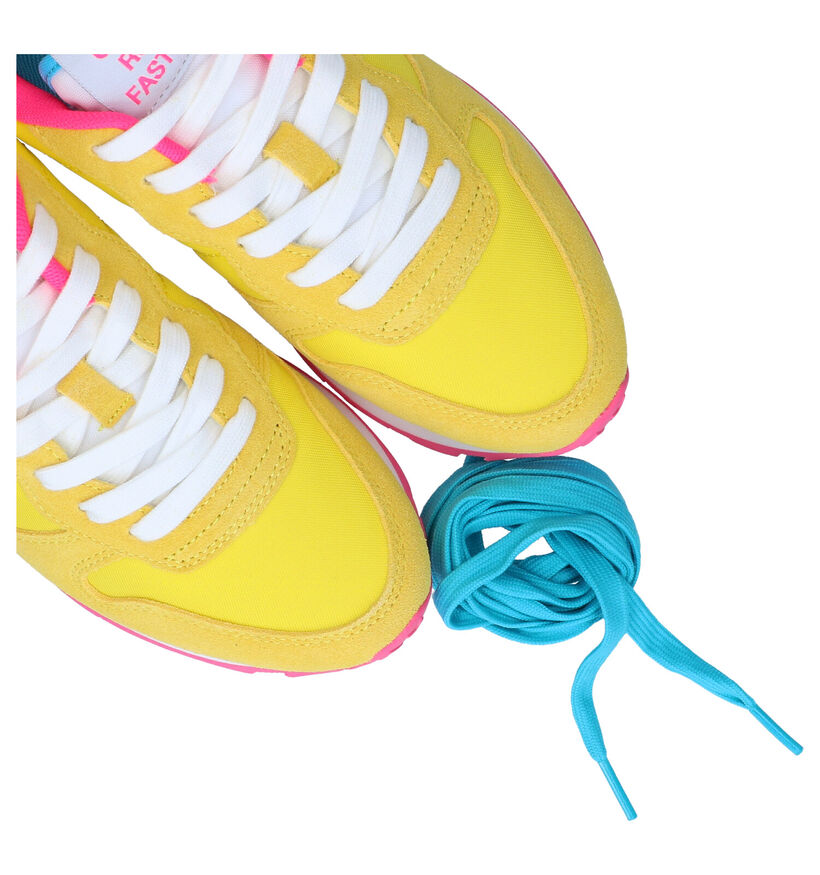 Sun 68 Ally Solid Nylon Fuchsia Sneakers in nubuck (304668)