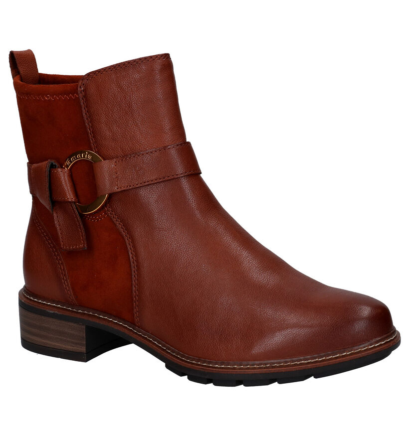 Tamaris Touch it Cognac Enkellaarzen in stof (297021)