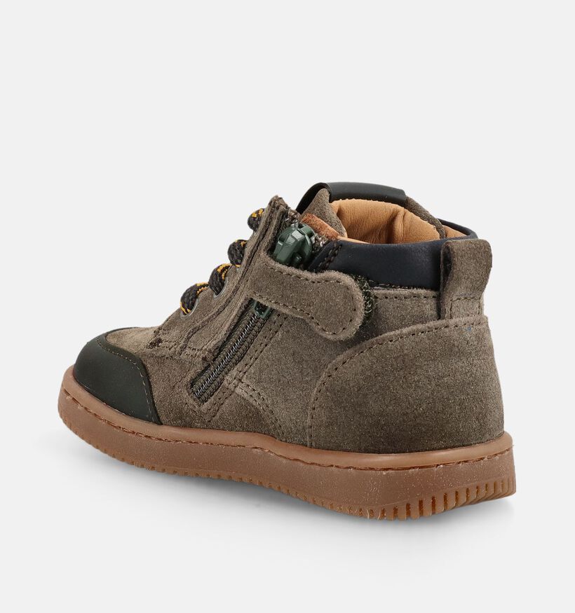 STONES and BONES Nipo Boots &agrave; lacets en Vert pour gar&ccedil;ons (381398) - pour semelles orthop&eacute;diques