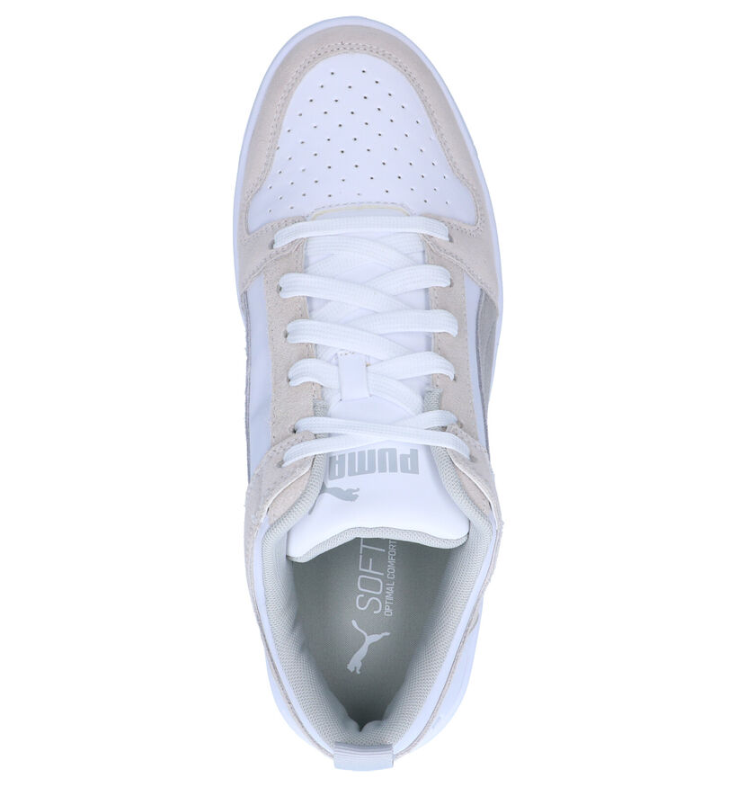 Puma Rebound Layup Witte Sneakers in kunstleer (252597)
