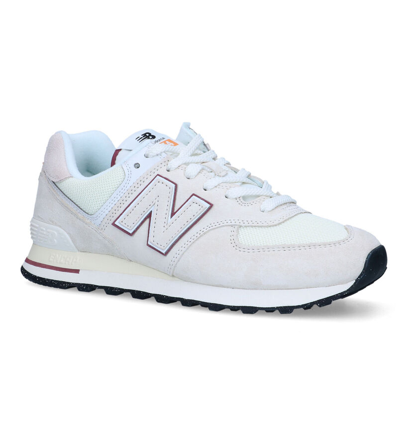 New Balance U 574 Baskets en Blanc pour hommes (319187) - pour semelles orthopédiques