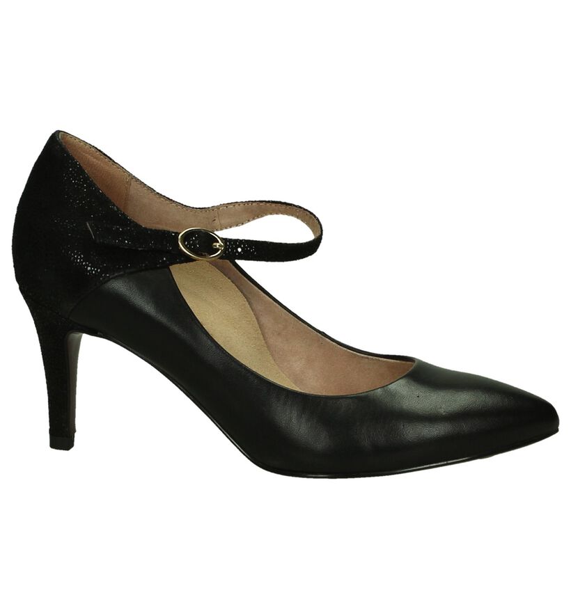 Tamaris Heart & Sole Zwarte Pumps met Bandje in leer (202722)