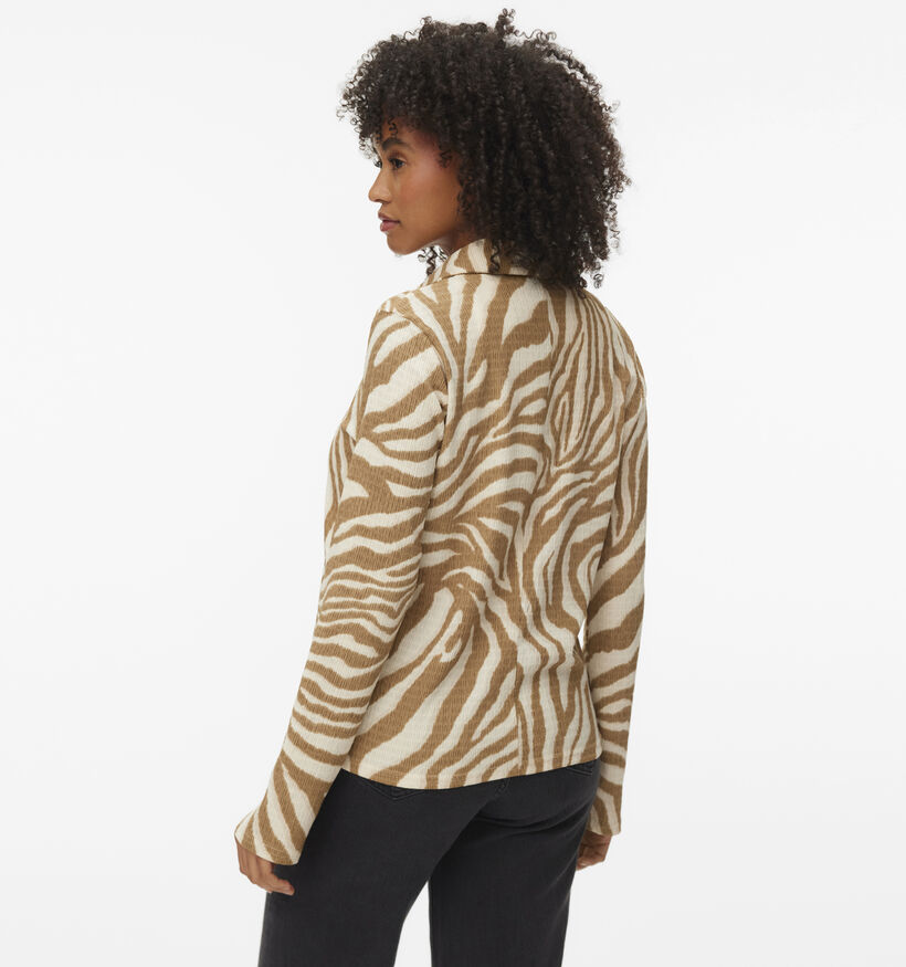 Vero Moda Friga Zebra Beige/Bruine Hemd voor dames (367133)