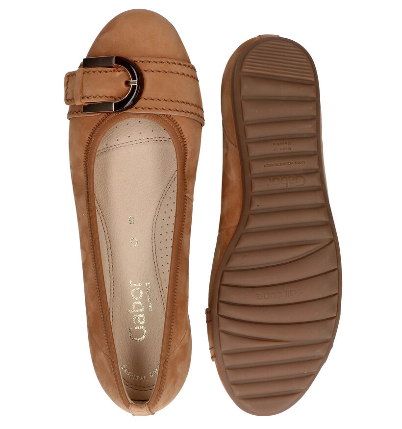 Gabor Easy Walking Cognac Ballerina's in nubuck (287747)