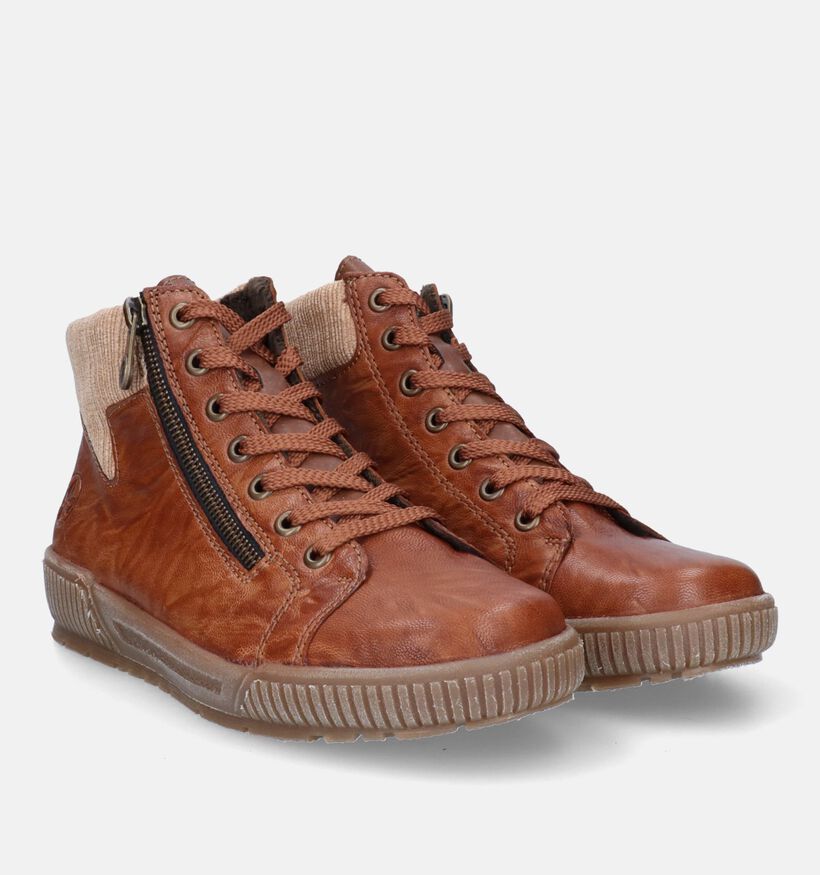 Rieker Cognac Hoge Sneakers voor dames (331595) - geschikt voor steunzolen