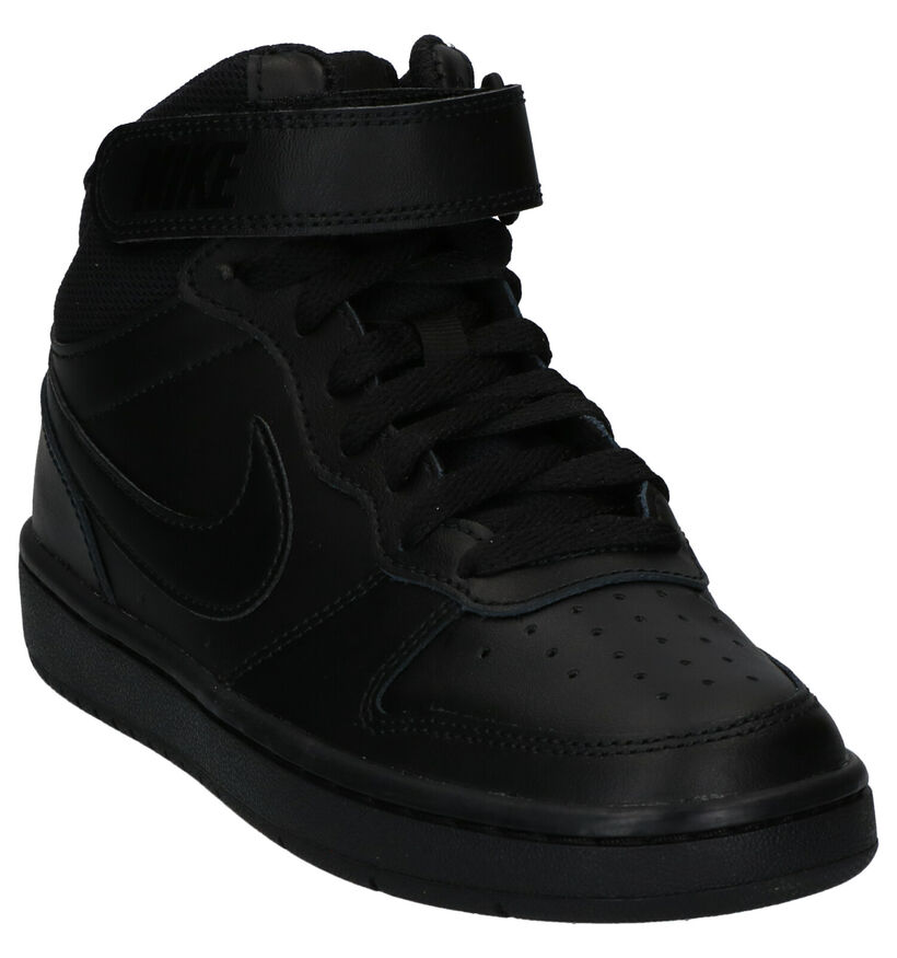 Nike Court Borough Baskets en Noir en cuir (293611)