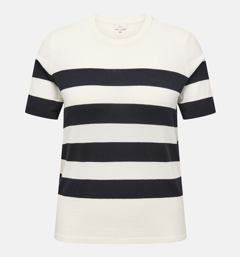 ONLY Carmakoma Carmila Gestreepte Trui Lichtbeige voor dames (363979)