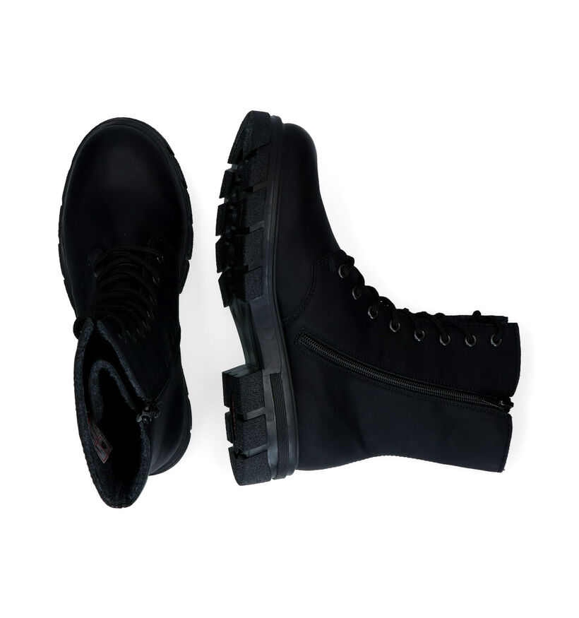 Rieker Boots à lacets en Noir en simili cuir (299381)