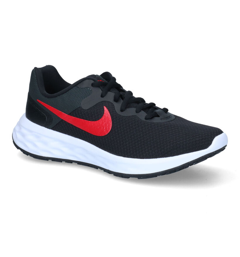 Nike Revolution 6 Zwarte sneakers in kunstleer (316490)