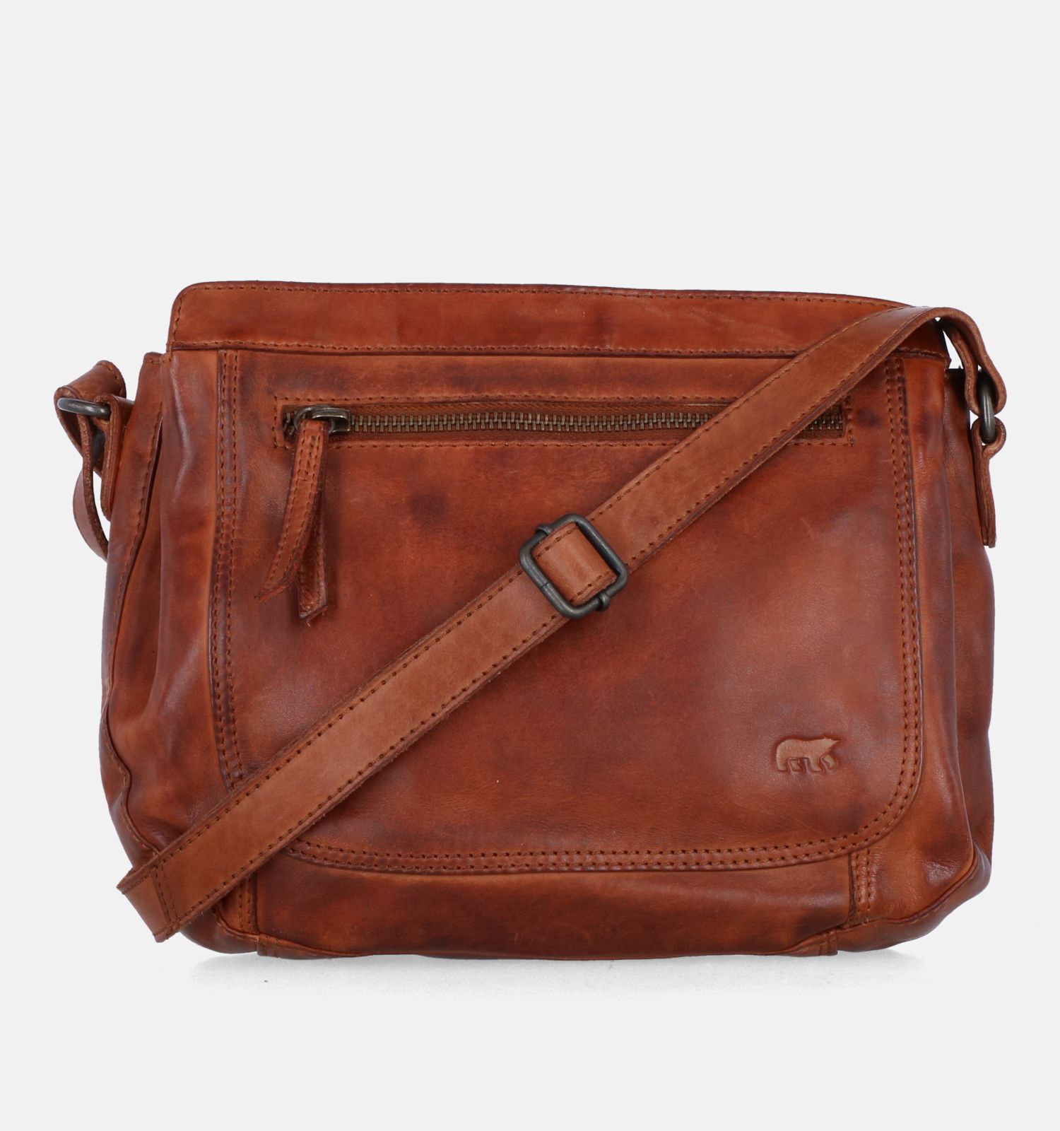 Bear Design Cognac Crossbody Tas Dames Crossbody tassen Online