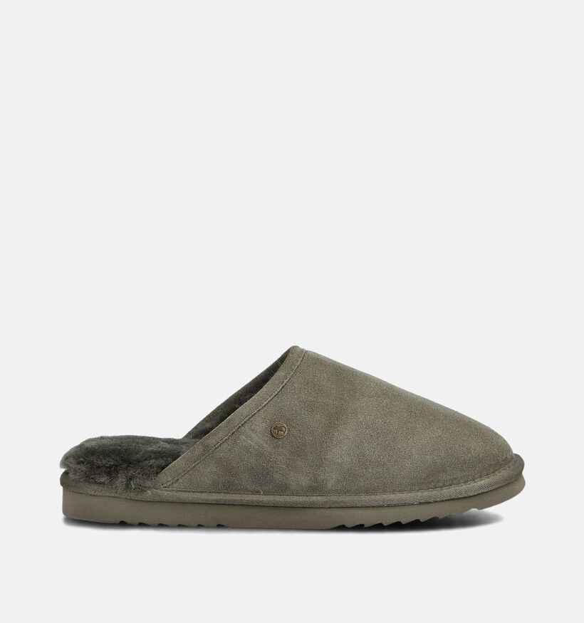 Warmbat Classic Pantoufles ouvertes en Vert kaki pour hommes (379290)