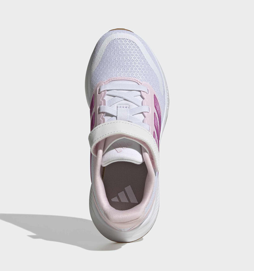 adidas Runfalcon 5 Baskets basses en Blanc/Rose pour filles (372777) - pour semelles orthop&eacute;diques