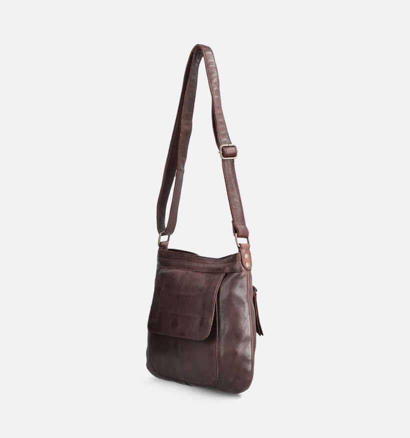 Bear Design Sac port&eacute; crois&eacute; en Brun fonc&eacute; pour femmes (382154)