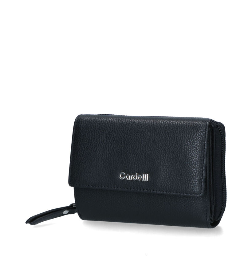 Euro-Leather Porte-monnaie zippé en Noir pour femmes (353534)