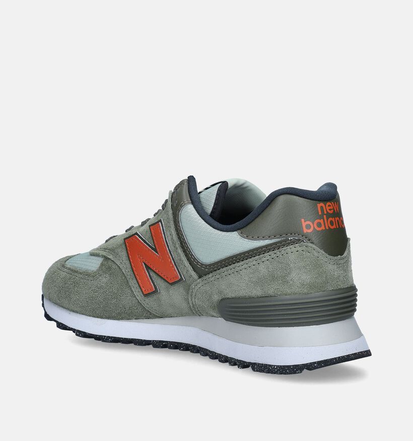 New Balance U 574 Baskets en Vert kaki pour femmes (349402) - pour semelles orthopédiques