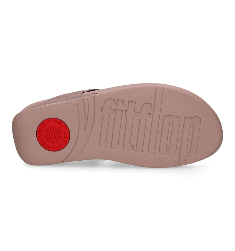 FitFlop Lulu Leather Toepost Tongs en Noir pour femmes (353633)