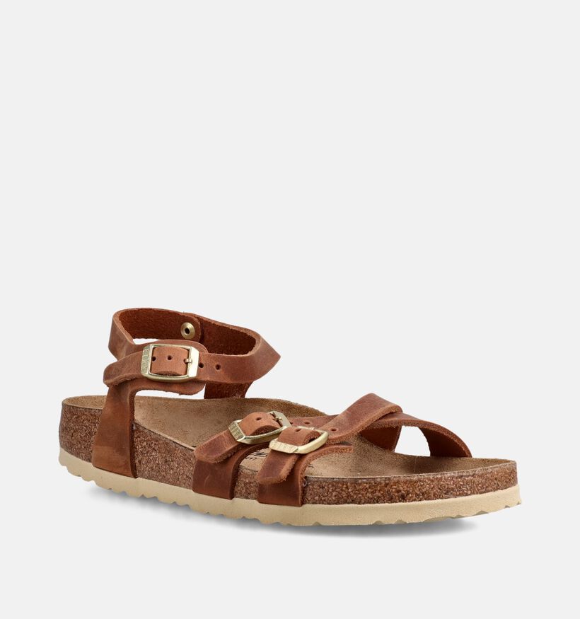 Birkenstock Kumba Natural Leather Cognac Sandalen voor dames (368223)