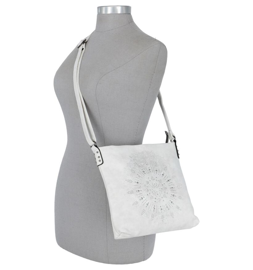 Witte Crossbody Tas met Tekening Emily & Noah, , pdp