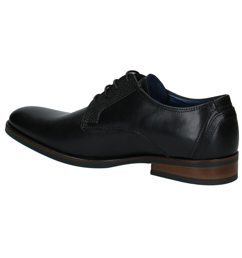 Via Borgo Humerto Chaussures Habillées en Noir en cuir (282092)